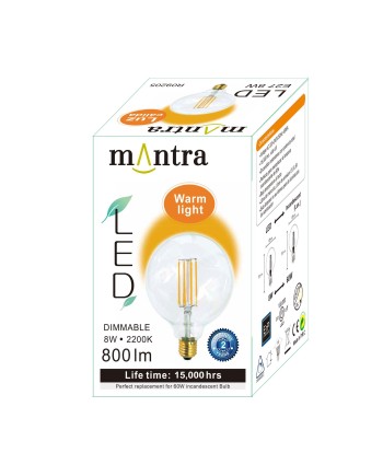 BOMBILLA LED VINTAGE G125 - E27 - 8W - 2200K - DIMABLE